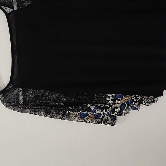 Anthro Akemi & Kin Calista Embroidered Bat Wing Lace Sleeve Top Fairycore Sz S - Picture 11 of 17